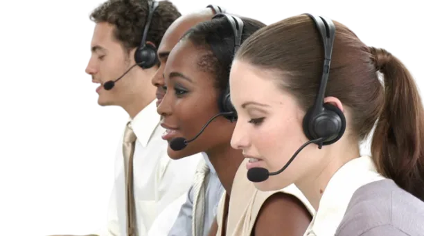 Wiztream customer support team wearing headsets
