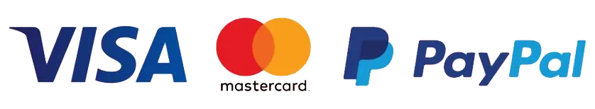 Accepted payment methods: Visa, Mastercard, PayPal